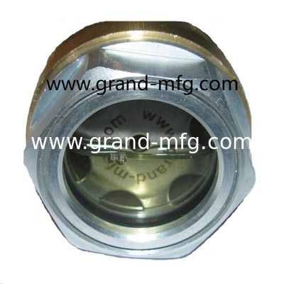 calidad  male G thread 1/4 inch aluminum liquid level sight glasses with natural glass window  Oil Level Sight Glass for Pump Gearboxes and Compressors Fabricación