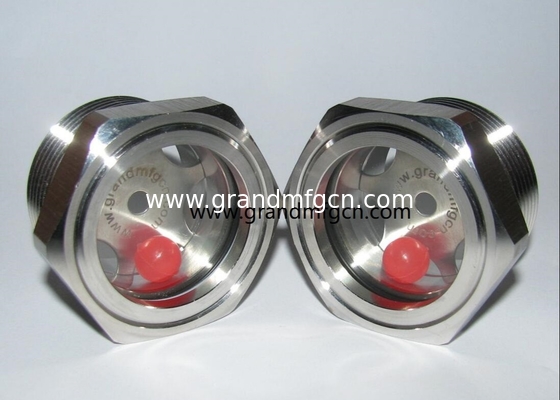 Hombre 3/4 acero inoxidable BSP intercambiador de calor radiador vidrio de nivel de líquido para el sistema de refrigeración de maquinaria industrial