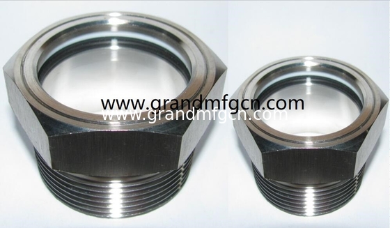 NPT hilo 1/2&quot; 3/8&quot; 3/4&quot; 1&quot; de acero inoxidable 316 vidrio de visualización de aceite con reflector SS304 NIVEL DE OIL VISION PORT medidor de aceite 2&quot;