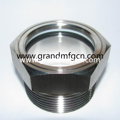 Hombre 3/4 acero inoxidable BSP intercambiador de calor radiador vidrio de nivel de líquido para el sistema de refrigeración de maquinaria industrial