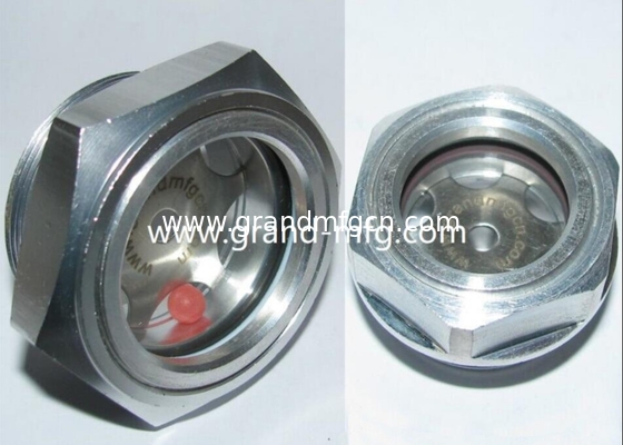 BSP G1/2&quot; 3/4&quot; 1&quot; bomba de vacío de paletas giratorias tipo V de vidrio de visualización de nivel de aceite de aluminio con reflector ss304