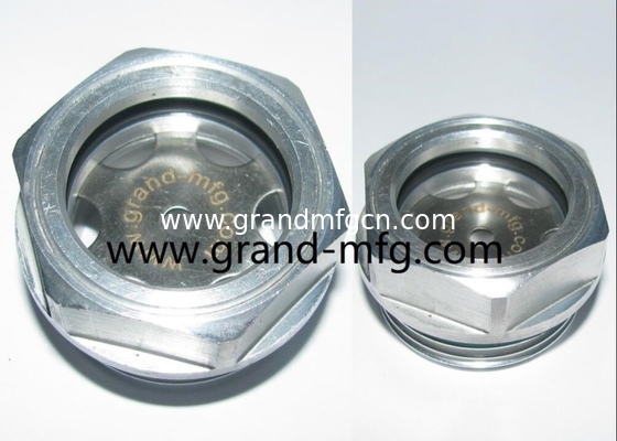 hilo métrico M16 M27 M33 M36 M42 compresor de aire Vidrio de visualización del indicador de nivel de aceite Aluminio Vidrio de visualización del nivel de aceite para reductores de velocidad y transmisión de potencia Tamaños personalizados y opciones OEM disponibles