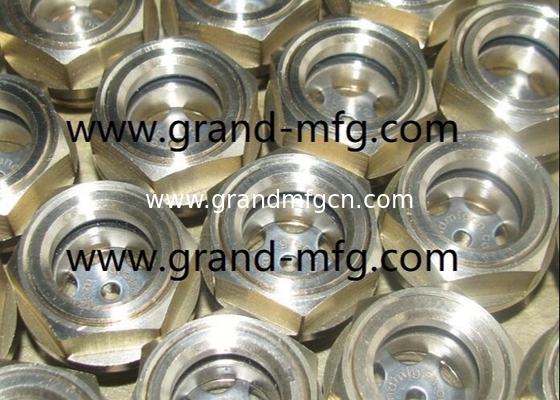 Enchufes de ventana de visión de aceite roscado de latón NPT1-1 / 2 pulgadas Medidor de vidrio de vista de puerto de visión Disponible a medida GM-BN112