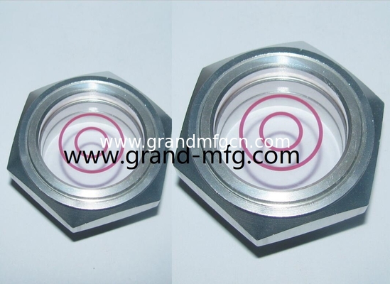 El hilo masculino Hexagon Aluminio vidrio de visión de aceite (metric &amp; BSP hilo) reducidor de velocidad vidrio del nivel de aceite, sin acabado