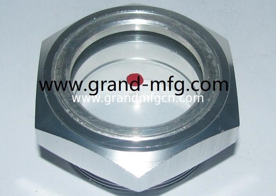 El hilo masculino Hexagon Aluminio vidrio de visión de aceite (metric &amp; BSP hilo) reducidor de velocidad vidrio del nivel de aceite, sin acabado