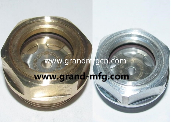El hilo masculino Hexagon Aluminio vidrio de visión de aceite (metric &amp; BSP hilo) reducidor de velocidad vidrio del nivel de aceite, sin acabado