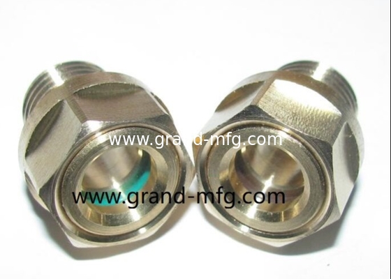 hilo de tubería BSP masculino G1 pulgadas de la bomba de vidrio de nivel de aceite indicador de vidrio reductor de aire compresor vidrio de aceite con bola roja