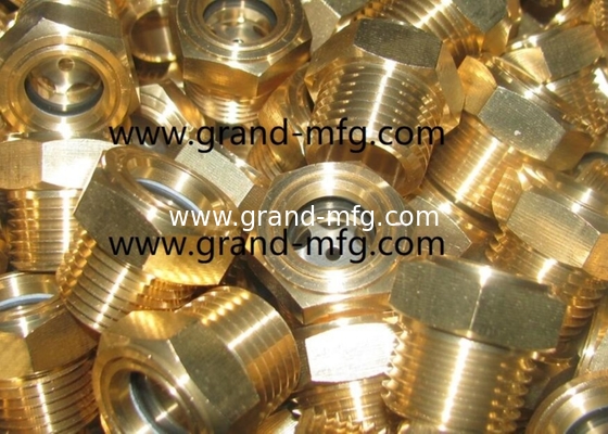 M27x1.5 M33x1.5 hilo masculino Compresor de aire hex bronce vidrios de visualización de nivel de aceite de bronce en forma de cúpula indicador de nivel de aceite de bronce