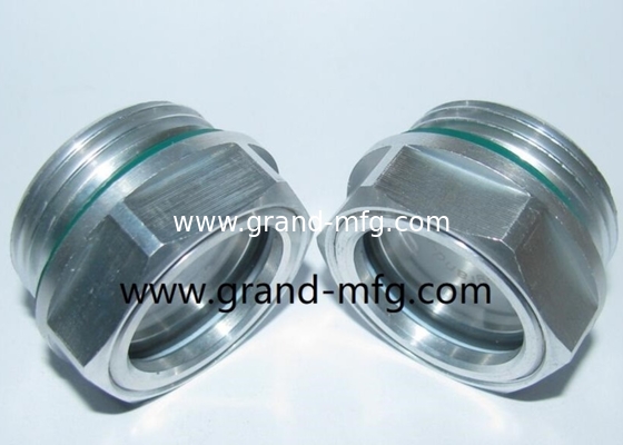 Filamentos masculinos de 1&quot;, 2&quot;, hexágono de aluminio de vidrio de visión de aceite (filamentos métricos y BSP), sin acabado