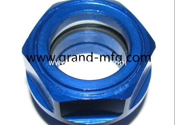 Hombre BSP de la cabeza 3/8&quot; 1/2&quot; 3/4&quot; Calidad Hexagón de aluminio vidrio de visualización de nivel de aceite, compresor de aire niveles de aceite de aluminio