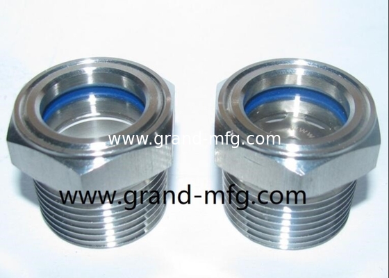 NPT hilo 1/2&quot; 3/8&quot; 3/4&quot; 1&quot; de acero inoxidable 316 vidrio de visualización de aceite con reflector SS304 NIVEL DE OIL VISION PORT medidor de aceite 2&quot;