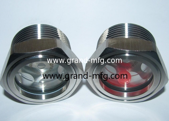 M27X1.5 vidrio de nivel de líquido de calidad alimentaria SS304 con ventana de visión grande y una tuerca de bloqueo SUS304 vidrio de vidrio medidor de aceite