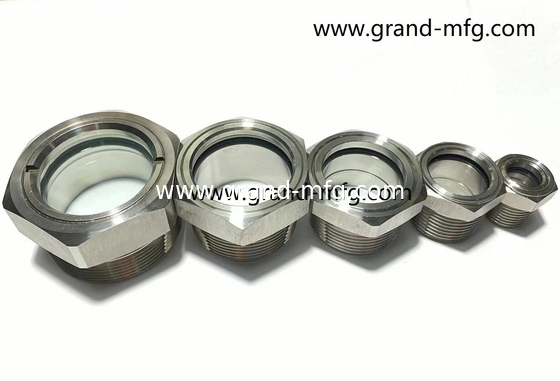 M16X1.5 vidrio de nivel de líquido de calidad alimentaria SS304 con ventana de visión grande y una tuerca de bloqueo SUS304 vidrio de vidrio medidor de aceite