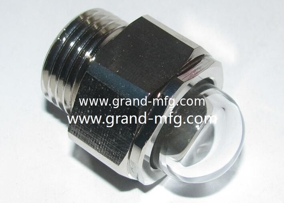 Hombre NPT hilo 3/8 &quot; 3/4 &quot; en forma de cúpula medidor de nivel de aceite bombas de aceite observar el vidrio indicador de visión con cristal de visión 3D transparente