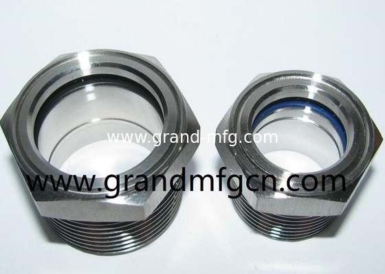 NPT hilo 1/2&quot; 3/8&quot; 3/4&quot; 1&quot; de acero inoxidable 316 vidrio de visualización de aceite con reflector SS304 NIVEL DE OIL VISION PORT medidor de aceite 2&quot;