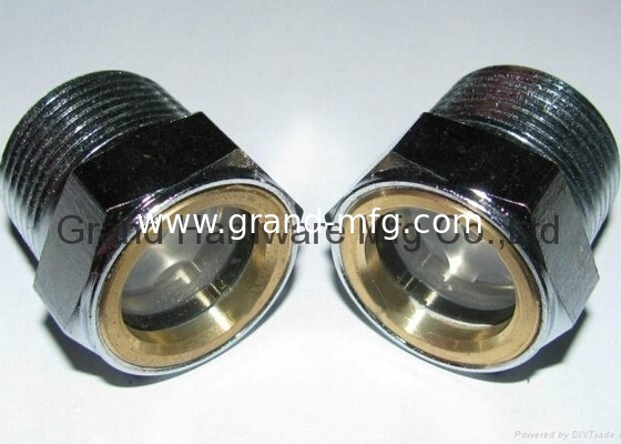 El hilo de la tubería NPT masculina 1-1/4 "Hexagon cabeza de acero vidrio de aceite de vista níquel ((zinco) recubierto con vidrio natural