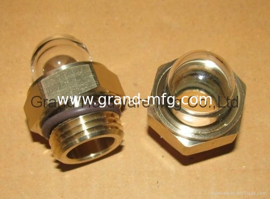 Reducciones de los niveles de aceite de latón medidor de visión 1/2 vidrio redondo de visión de aceite con ventana de visión transparente del puerto de calibración GM-BN12 GM-HDN12 GM-HDN38 GM-HDG10 GM-HEG12