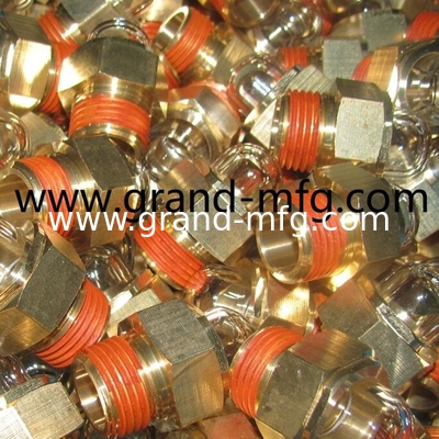NPT hilo 1/2&quot; 3/8&quot; 3/4&quot; 1&quot; 3-D BULLSEYE COOLANT VISION GLASS SURGER tanque de bronce vidrio