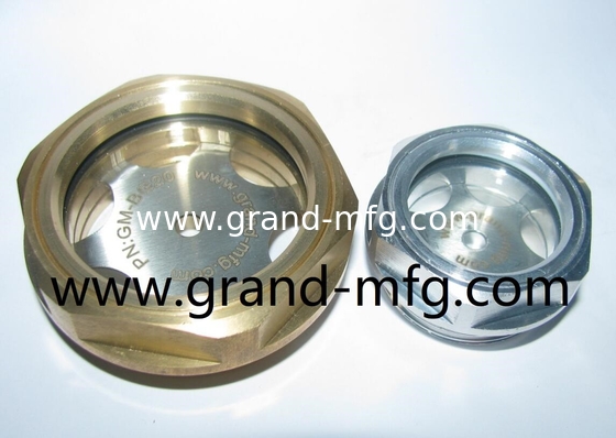 BSP G1/2&quot; 3/4&quot; 1&quot; bomba de vacío de paletas giratorias tipo V de vidrio de visualización de nivel de aceite de aluminio con reflector ss304