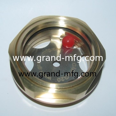 El hilo NPT masculino 1/2&quot; 3/8&quot; 3/4&quot; 1&quot; Vidrio de visión de ojo de toro 3D Vidrio de visión de aceite de latón de uso pesado Vidrio de visión de cúpula