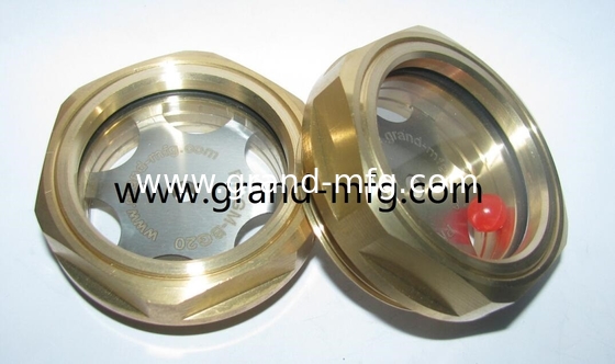 M16X1.5 reducidor de velocidad de calidad vidrio de latón visores de nivel de aceite ojo de toro vidrio de vista de aceite con cabeza hexadecimal fresada Roots Blowers
