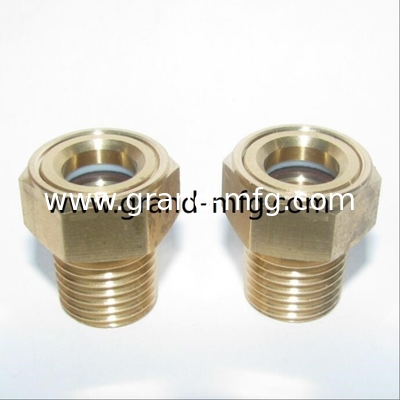 M16X1.5 Hex Top Liquid Dome Oil Nivel de visión de vidrio de vidrio de vidrio de aceite de latón