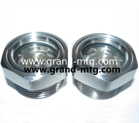 NPT 1/4&quot;3/8&quot; 1/2 pulgadas de acero inoxidable 304 316 vidrio de visualización de aceite SS304 NIVEL DE OIL VISUAL PORTO de visualización de nivel de fluido