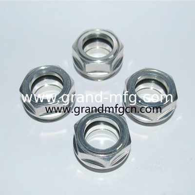 BSP G1/2&quot; 3/4&quot; 1&quot; bomba de vacío de paletas giratorias tipo V de vidrio de visualización de nivel de aceite de aluminio con reflector ss304