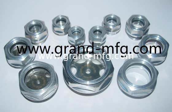 El hilo métrico M18 M20 M22 M24 Reducción soplador de aluminio indicador de nivel de aceite vidrio de vista personalizado disponible