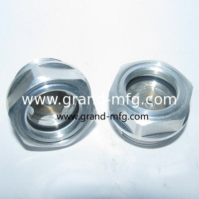 BSP / hilo métrico Hexágono fresado de aluminio vidrio de visión de aceite 3/4 1/2 3/8 1 pulgada personalizado M18 * 1.5 M20 * 1.5 M22 * 1.5 M27 * 1.5