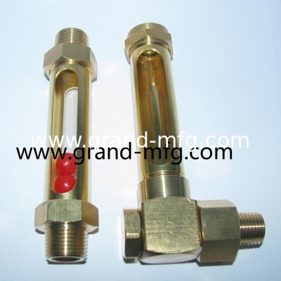 NPT1/4 INCH Indicador de nivel de aceite de latón con marcas de nivel para el medidor de nivel de aceite de contenedor de pared delgada