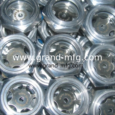 8bar de presión M22x1,5 cabeza de aluminio fresado reducidor vidrio de visión de aceite, indicador de nivel de aceite, medidor de nivel de fluido personalizado