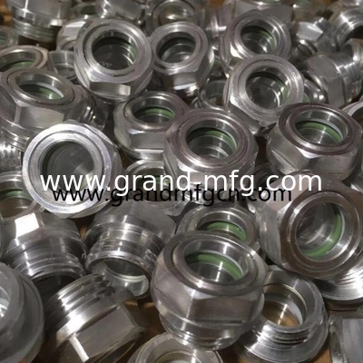 M20X1.5 M22X1.5 M27X1.5 Cabeza hexadecimal de aluminio de visor de nivel de aceite tacho de vista de ojo de toro vidrio de vista de aceite macho hilo métrico