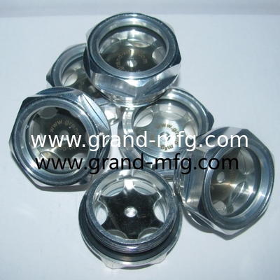 BSP G hilo 1 pulgada Hexagon vidrio de visualización de nivel de aceite de aluminio con reflector para compresor,filtro de aceite de hilo masculino proveedor