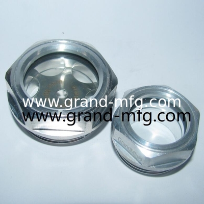 BSP G hilo 1/2&quot; 3/4&quot; 1&quot; 2&quot; Blower Vidrio de visualización de nivel de aceite indicador personalizado disponible Vidrio de visualización de nivel de aceite de aluminio para cajas de engranajes de bombas y compresores