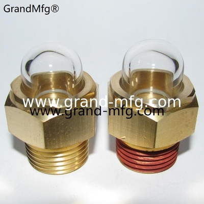 M16X1.5 reducidor de velocidad de calidad vidrio de latón visores de nivel de aceite ojo de toro vidrio de vista de aceite con cabeza hexadecimal fresada Roots Blowers