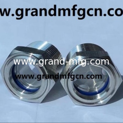 NPT hilo 1 3/4 pulgadas 1 1/4 pulgadas de acero inoxidable vidrio de visión de aceite con reflector SS304 Nivel de aceite SITE GAGE