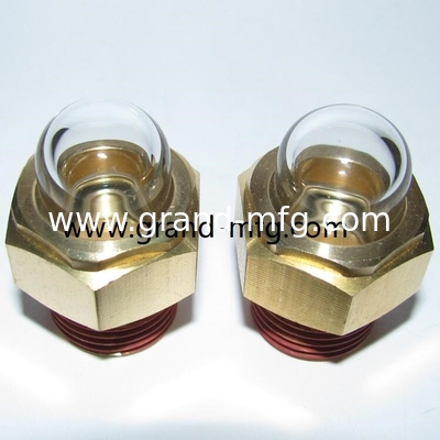 El hilo NPT masculino 1/2&quot; 3/8&quot; 3/4&quot; 1&quot; Vidrio de visión de ojo de toro 3D Vidrio de visión de aceite de latón de uso pesado Vidrio de visión de cúpula