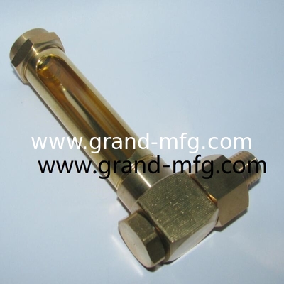BSP 1/8 INCH Medidor de nivel de aceite de latón ligero con marcas de nivel para el indicador de nivel de aceite de contenedor de pared delgada