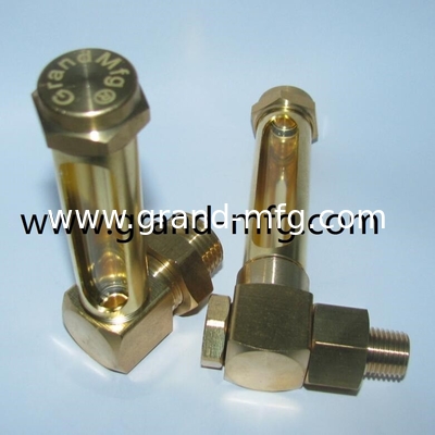 MNPT 1/4 INCH hilo masculino Indicador de nivel de aceite de aluminio con marcas de nivel para el contenedor Visor GRANDMFG personalizado