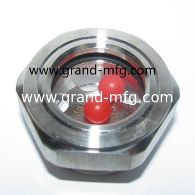 1500PSI de acero inoxidable vidrio de visión líquida de alto rendimiento 1&quot; NPT vidrio de aceite vidrio de vidrio medidores de flujo de fluido con bola roja