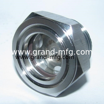 NPT2 INCH 3&quot; SS304 Tipo de tuerca de extremo del hilo masculino Equipado con ventana de visión grande y tuerca de bloqueo SUS304 medidor de aceite de vidrio de vista