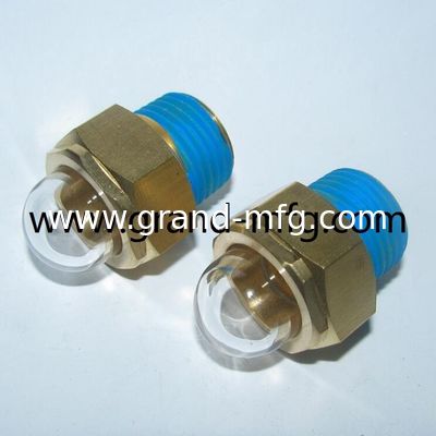 Vidrio de visión 1/2-14 NPT Hex Top Liquid Dome Oil Nivel de las ventanas de visión de latón Accesorios de 3/8" Vidriometraje de vidrio