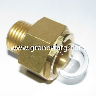 M16X1.5 Hex Top Liquid Dome Oil Nivel de visión de vidrio de vidrio de vidrio de aceite de latón