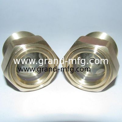 hilo de tubería NPT masculino 1/2 pulgadas sitios de aceite con vidrio Pyrex para radiadores de camiones con ventana de vidrio natural Vidrio de visión de aceite de latón para cajas de engranajes de bomba Compresor y transmisión de energía