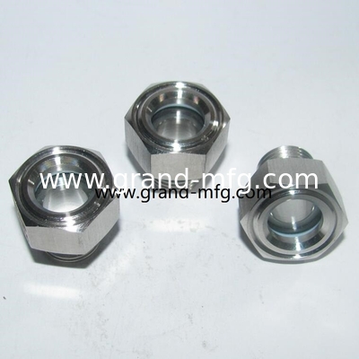 NPT 1/4 de presión de acero inoxidable vidrios de aceite SS304 1500PSI cámara de turbina vidrio de visión líquida con ventana de vidrio de borosilicato