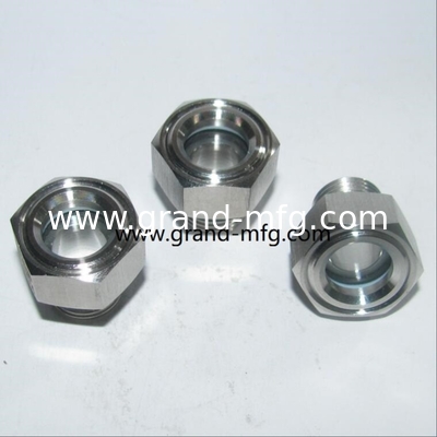 npt hilo de tubería1 1/4&quot; bomba de vacío SS316 vidrio indicador de nivel de aceite vidrio indicador de vidrio de reducción del medidor de aceite / compresor de aire