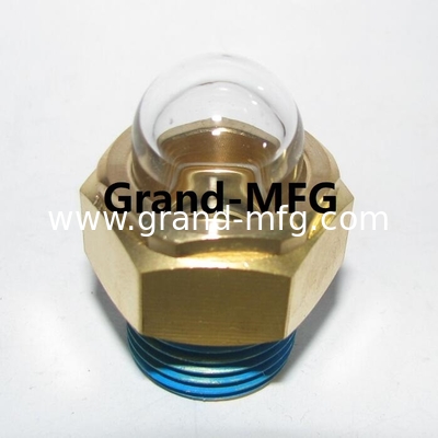 M16X1.5 Hex Top Liquid Dome Oil Nivel de visión de vidrio de vidrio de vidrio de aceite de latón