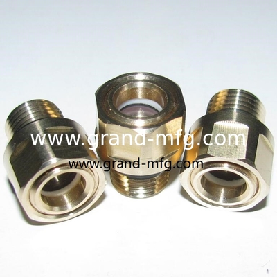 Hombres NPT hilos de tubería 3/8 pulgadas bomba de vacío de nivel de aceite vista indicador de vidrio reductor de aceite vista vidrio compressor de aire vista