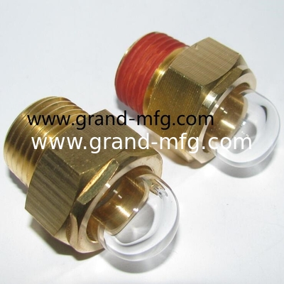 niveles de aceite y ventanas, caja de engranajes de latón aceite de vista del tapón de vidrio, reducción de los niveles de aceite de latón proveedor de hilo bsp G3/4 G1/2 INCH